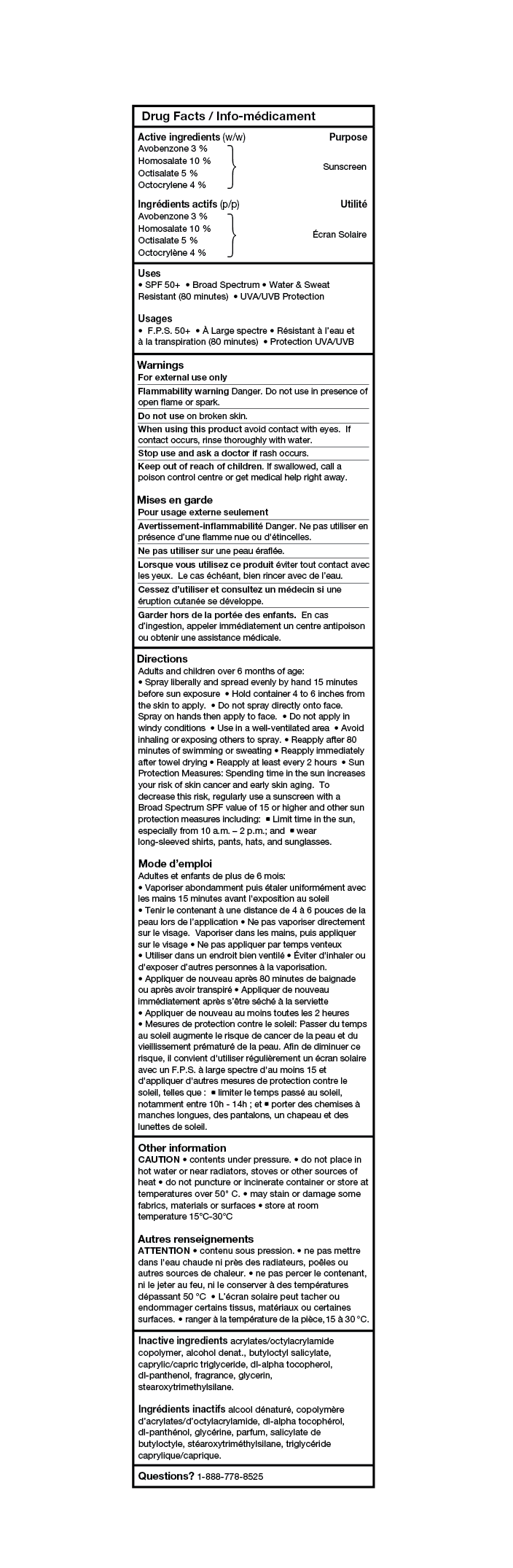 Drug Facts Table